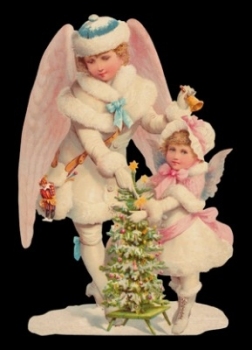 5171GT - Cherubs Snow Angels Christmas Glitter