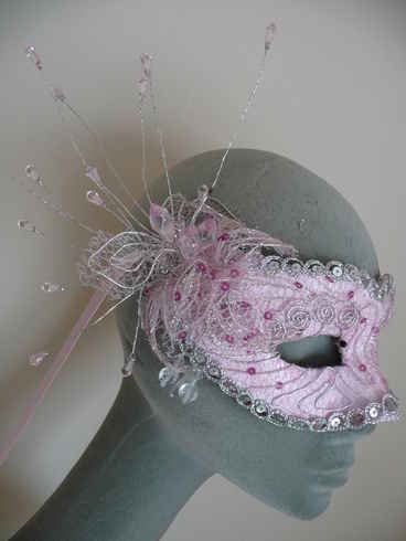 pink venetian mask