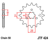 SPROCKET, FRONT, 14 TEETH - GT750, GT380 (PATTERN)