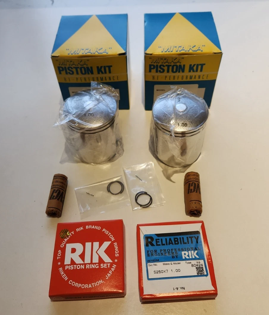 PISTON & RING KIT, 1.0MM OVERSIZE, SET OF TWO - GT250 X7 (JAPANESE PATTERN)