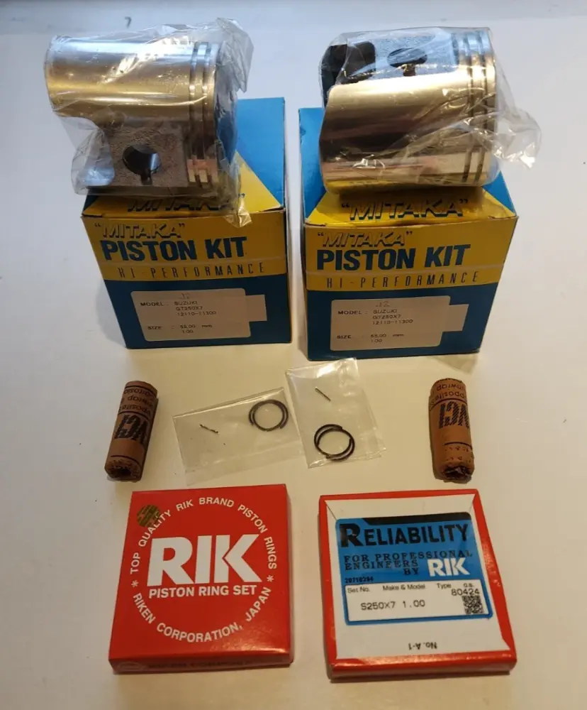 PISTON & RING KIT, 1.0MM OVERSIZE, SET OF TWO - GT250 X7 (JAPANESE PATTERN)