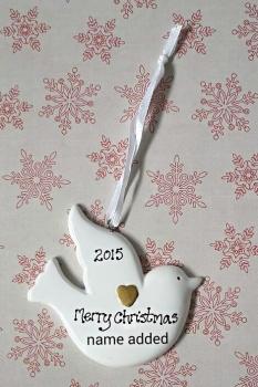 Personalised Dove Christmas Decoration