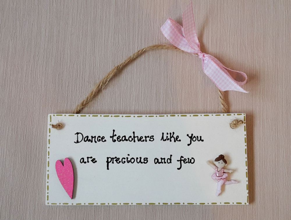 Dance, ballet, gymnastics teacher plaque gift