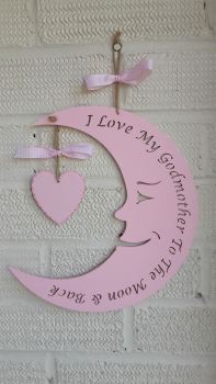 I love my Godmother to the moon and back personalised plaque