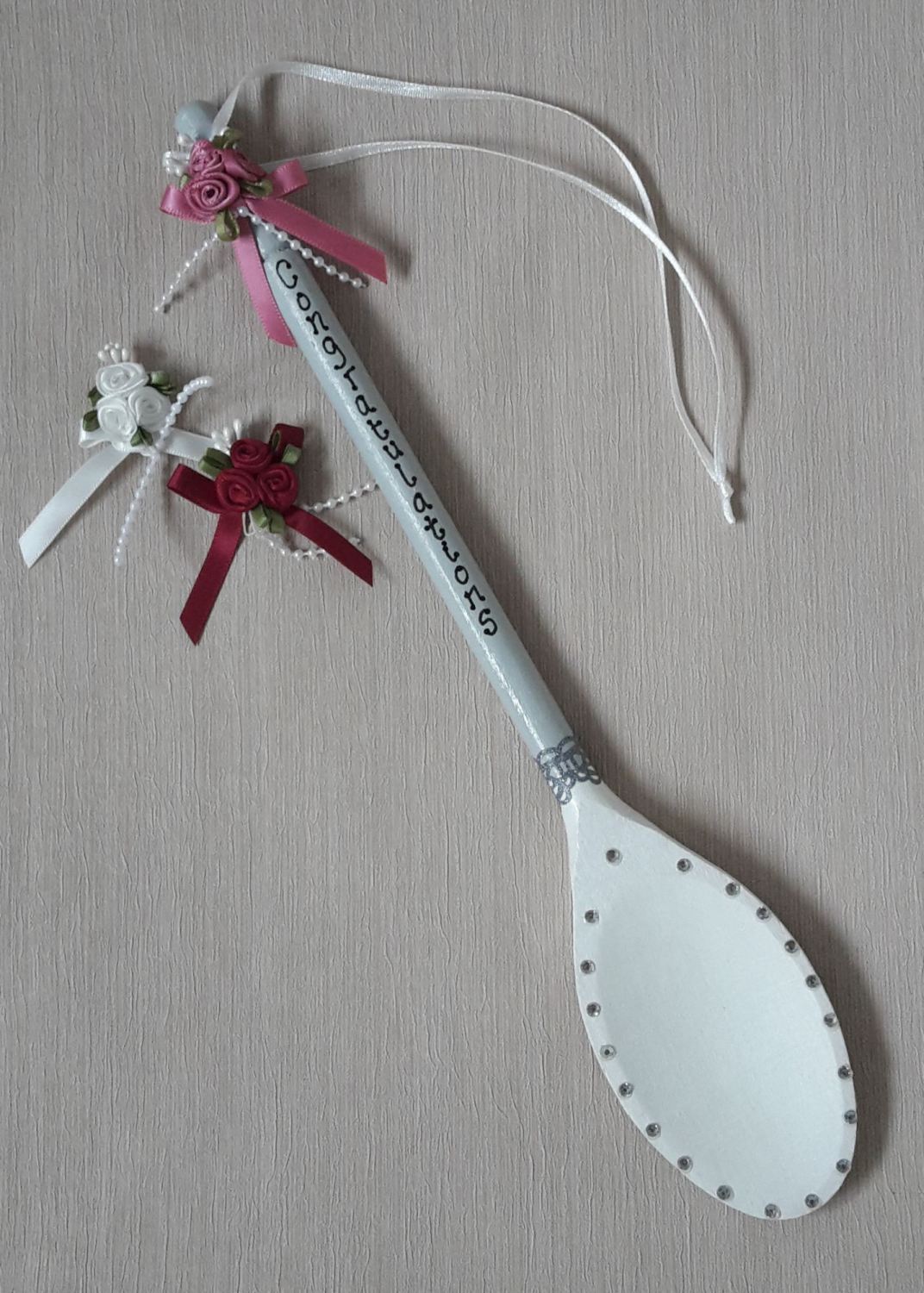 Personalised wedding wooden spoon gift (Painted)