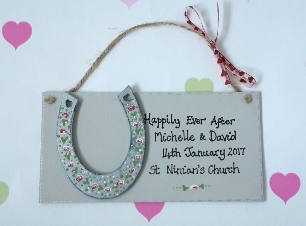 <!-- 001 -->Personalised Happily ever after wedding plaque