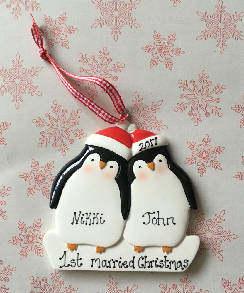 <!-- 0000001 -->Personalised couple's first married christmas decoration - 