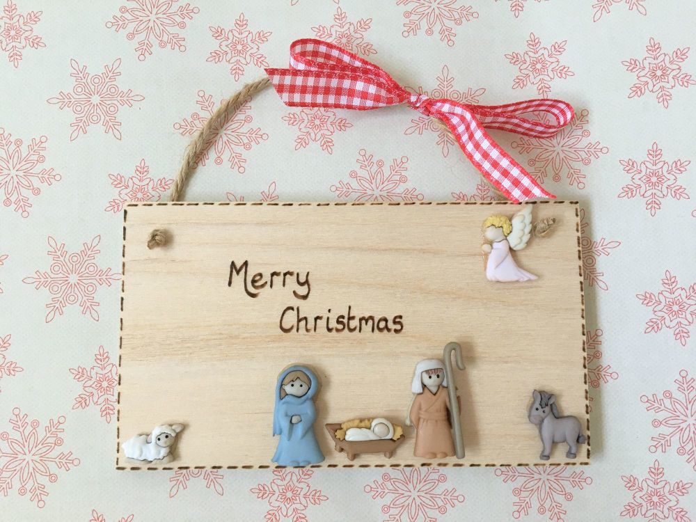 Personalised Christmas Nativity Plaque 