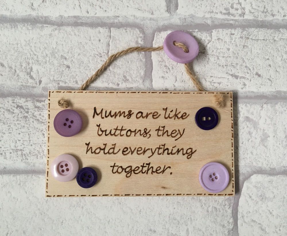 <!-- 0001 -->Mother's Day Plaque - Buttons