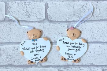 Personalised thank you Godmother Godfather flower girl page boy gift