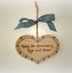 Personalised wooden heart plaque