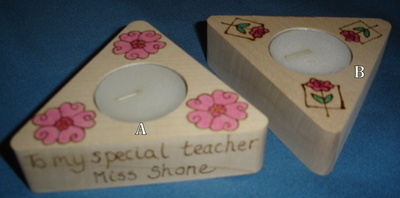 Personalised wooden tealight candle holder