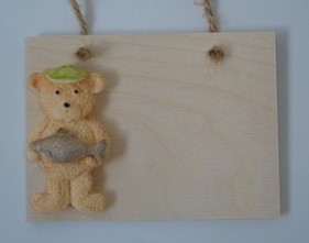 Fishing teddy plaque - Father's Day or birthday gift