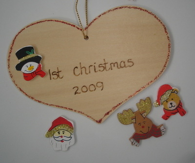 Personalised baby's first christmas decoration