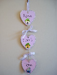 Home Sweet Home triple heart painted plaque