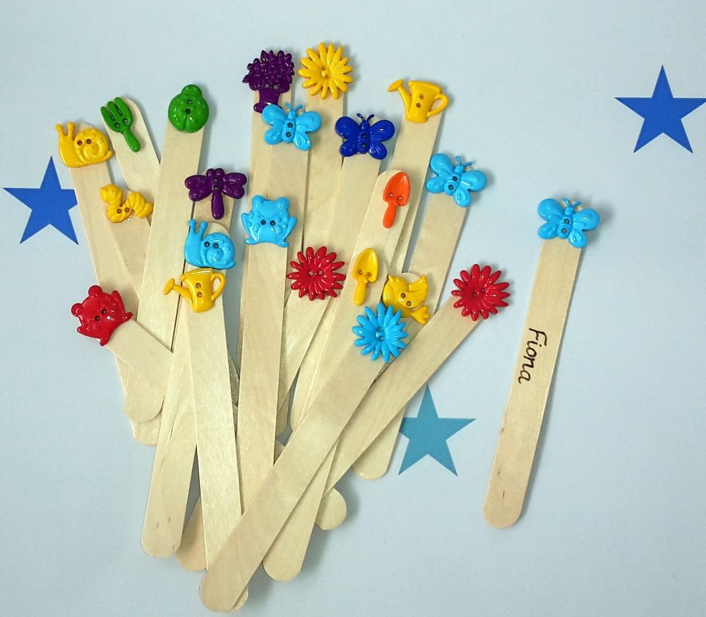 End of year pupil gifts: Personalised bookmarks  (garden theme)