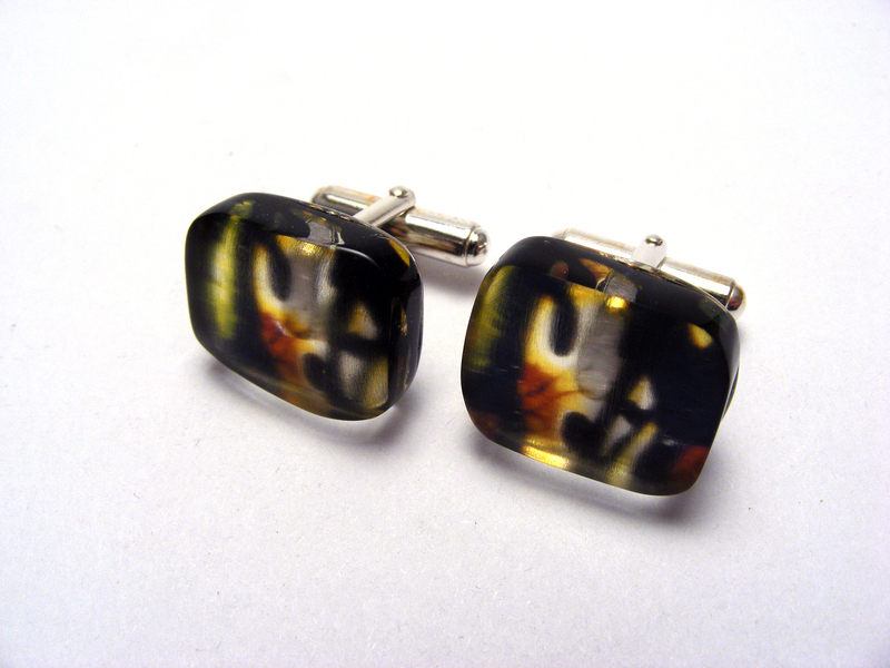 6mm Cufflinks Stained Glass 1