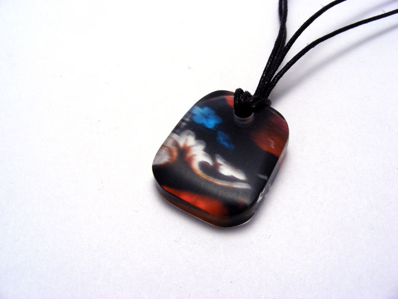 6mm Pdt Stained Glass (red) on Cord 1