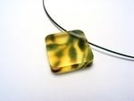 Bold Blossom Green and Yellow Pendant 6mm Dia
