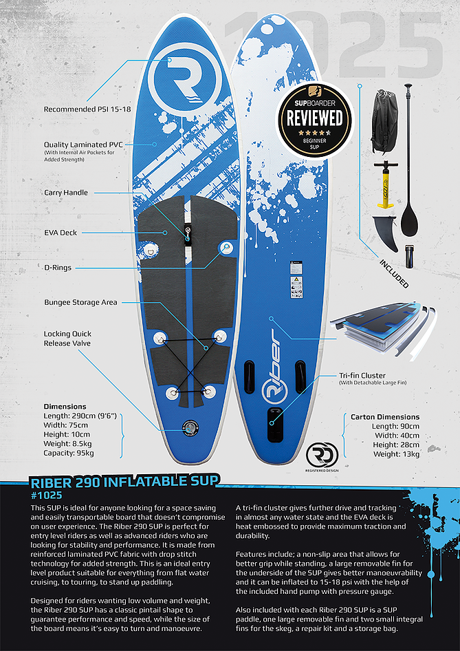 Riber 290 - Inflatable SUP Paddleboard