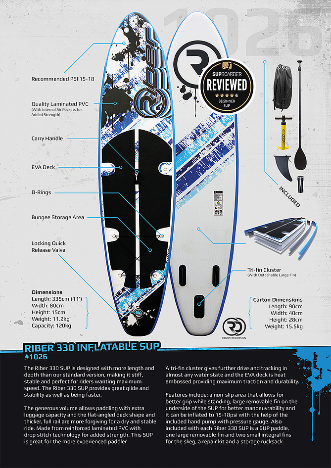 Riber 330 - Inflatable SUP Paddleboard