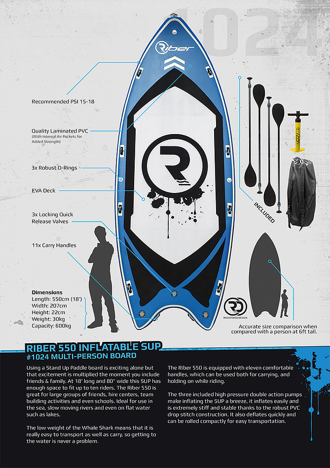 Riber 550 - Multi-Person Inflatable SUP