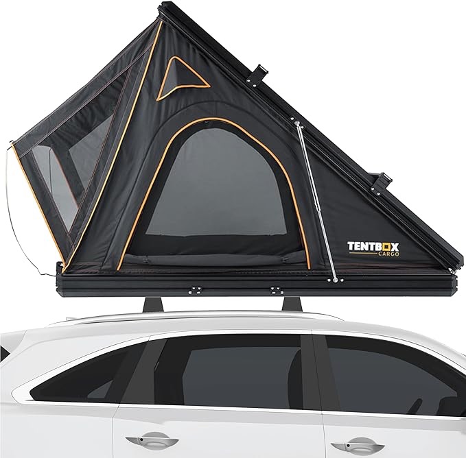 TentBox - Car Roof Top Tent Cargo, Black - TentBox Car Roof Tent, Sleeps 2 People - Four Season Car Camping - Tent Box Roof Tent FITS MOST CARS - Buil