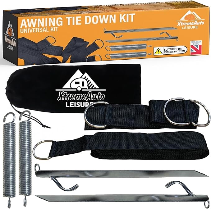 Xtremeauto Awning Tie Down Kit Storm Straps - Storm Straps For Caravan Awnings Motorhome Awning Straps For Awnings Up To 7.5M, Universal Caravan Awnin
