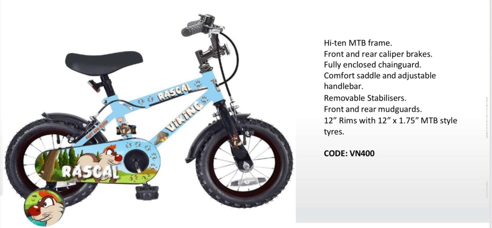 Viking Rascal Junior Boys 12” Wheel Single Speed Bike