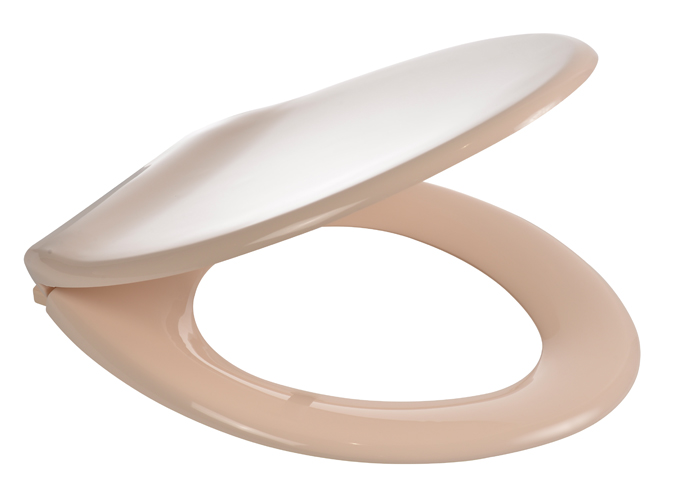  Soft Cream formed plastic Sapphire Toilet seat with colour matched plastic hinge by Wirquin