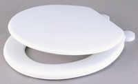 Paramount White  Moulded Wood Toilet seat with colour matched plastic hinge