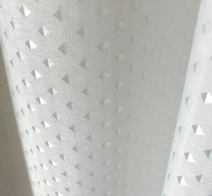 White Euroshowers Diamond Pattern Shower Curtain all Sizes