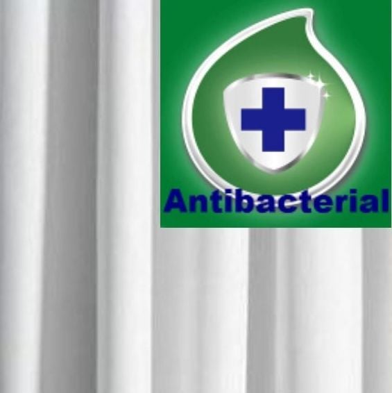 AntiBacterial White Shower Curtain ALL SIZES by Euroshowers