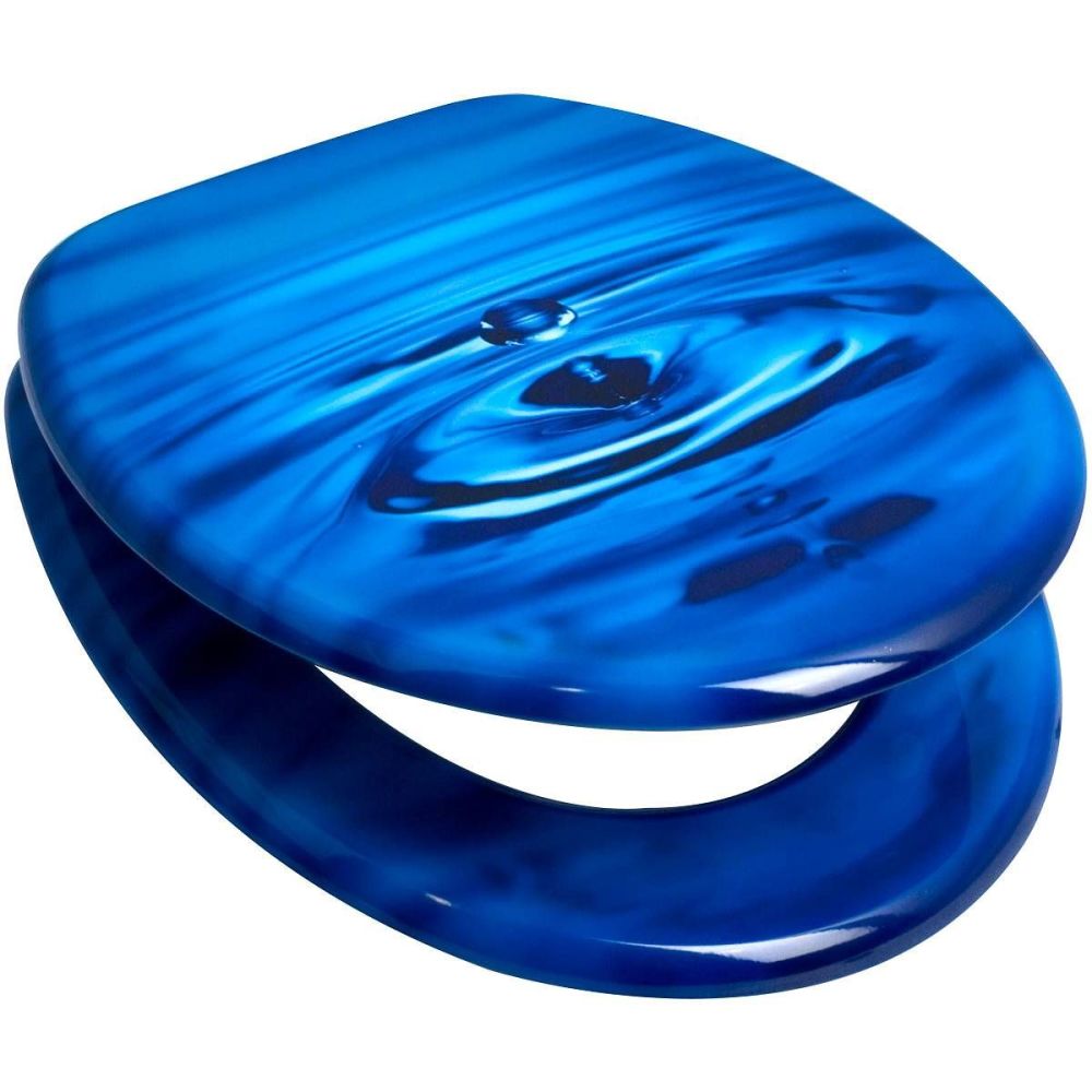 RTS Blue Water Drop MDF Toilet Seat