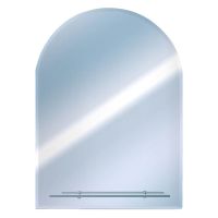 Euroshowers Round Top Bevelled Mirror 50x40cm with Glass Shelf