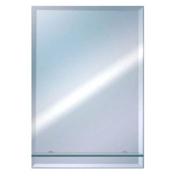 Euroshowers Rectangle Bevelled Mirror 50x40cm with Glass Shelf