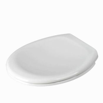 The York - Soft Close White Standard Oval Toilet Seat - by Family Seat