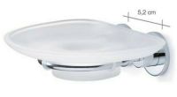 Carrara & Matta Chrome Finished Stainless Steel and Satin Glass Soap Dish - HD Line