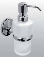 Carrara & Matta Chrome Plated Brass / Satin Glass Soap Dispenser - Bravo Suite