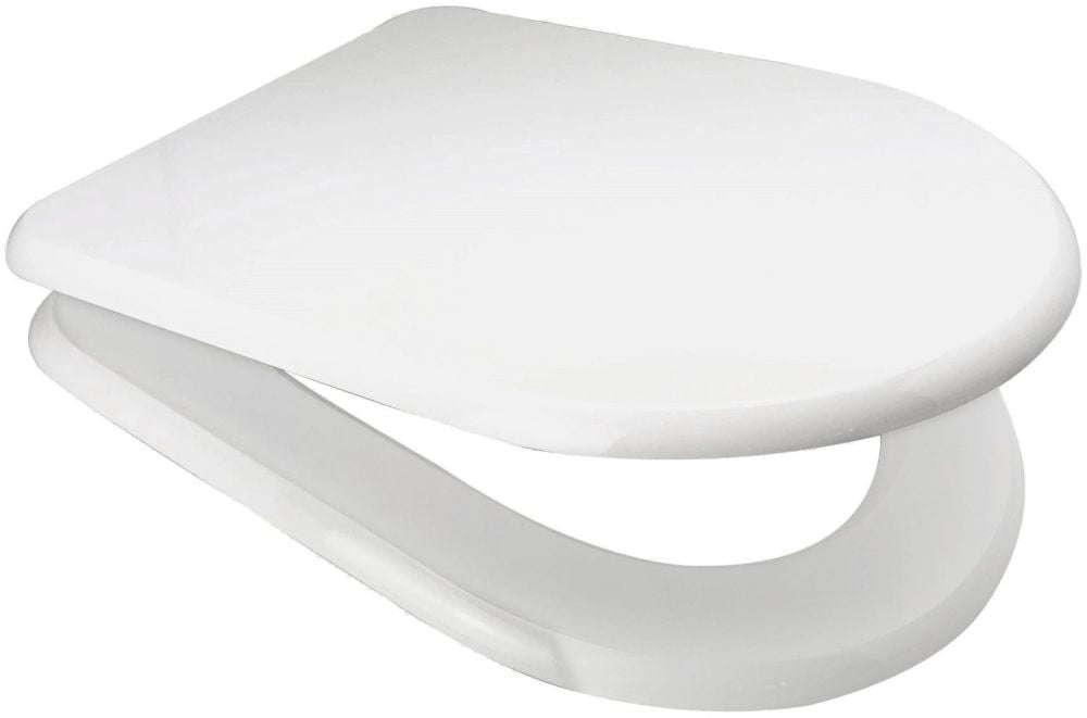 White MDF D SHAPED Soft Close Toilet Seat - OPEN BOX ITEM