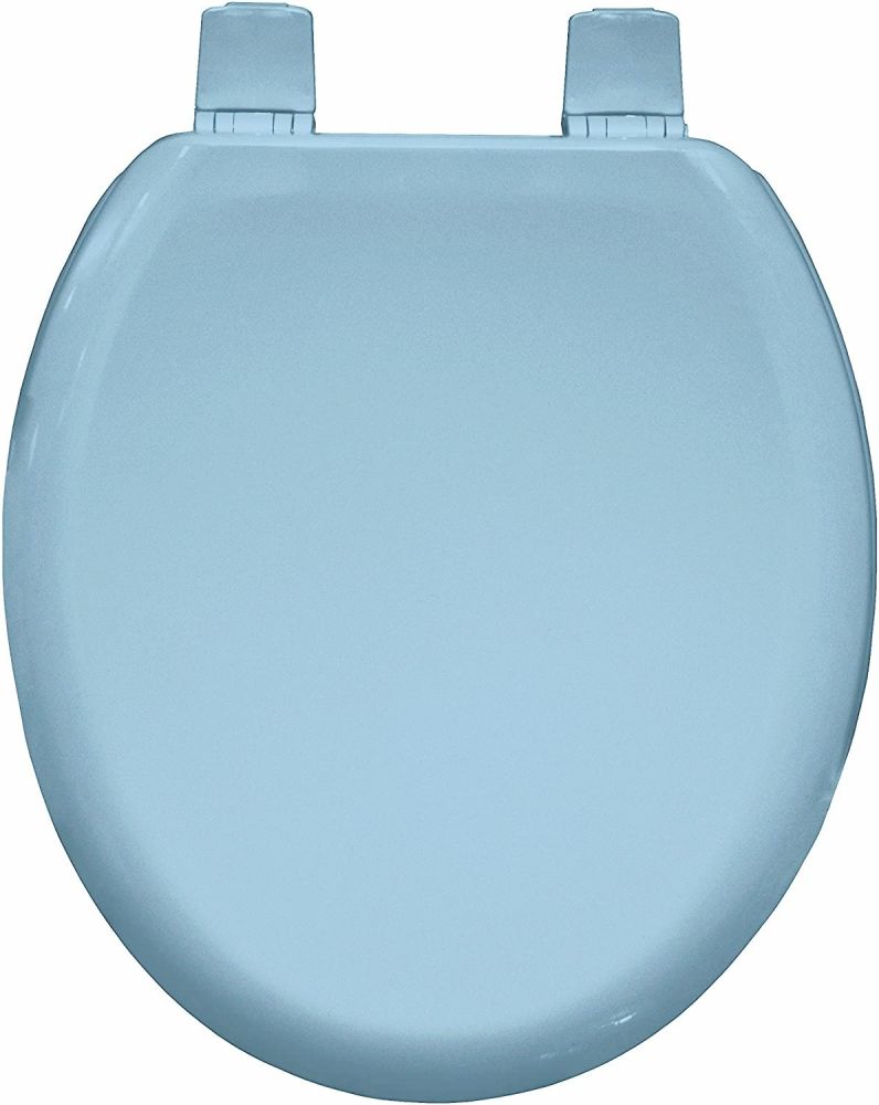 Bemis Sky Blue Coloured Moulded Wood Toilet Seat with Sta tite hinge