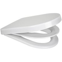 Bemis Click & Clean D-Shape Toilet Seat With Soft-Close - Antibacterial Plastic, Easy Top-Mount Installation, White