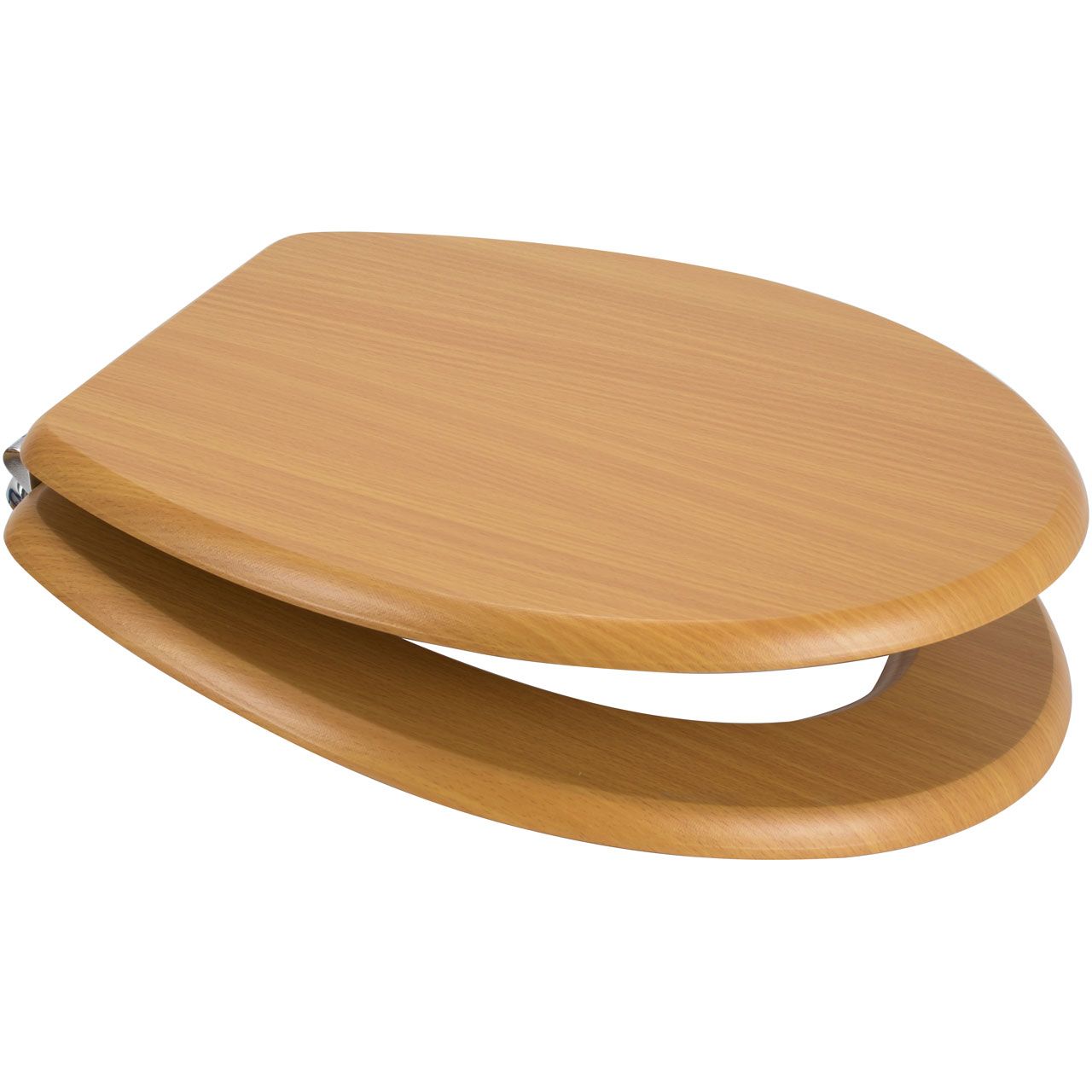 Euroshowers oval Oak MDF Wood Soft Close Toilet Seat with Quick Release