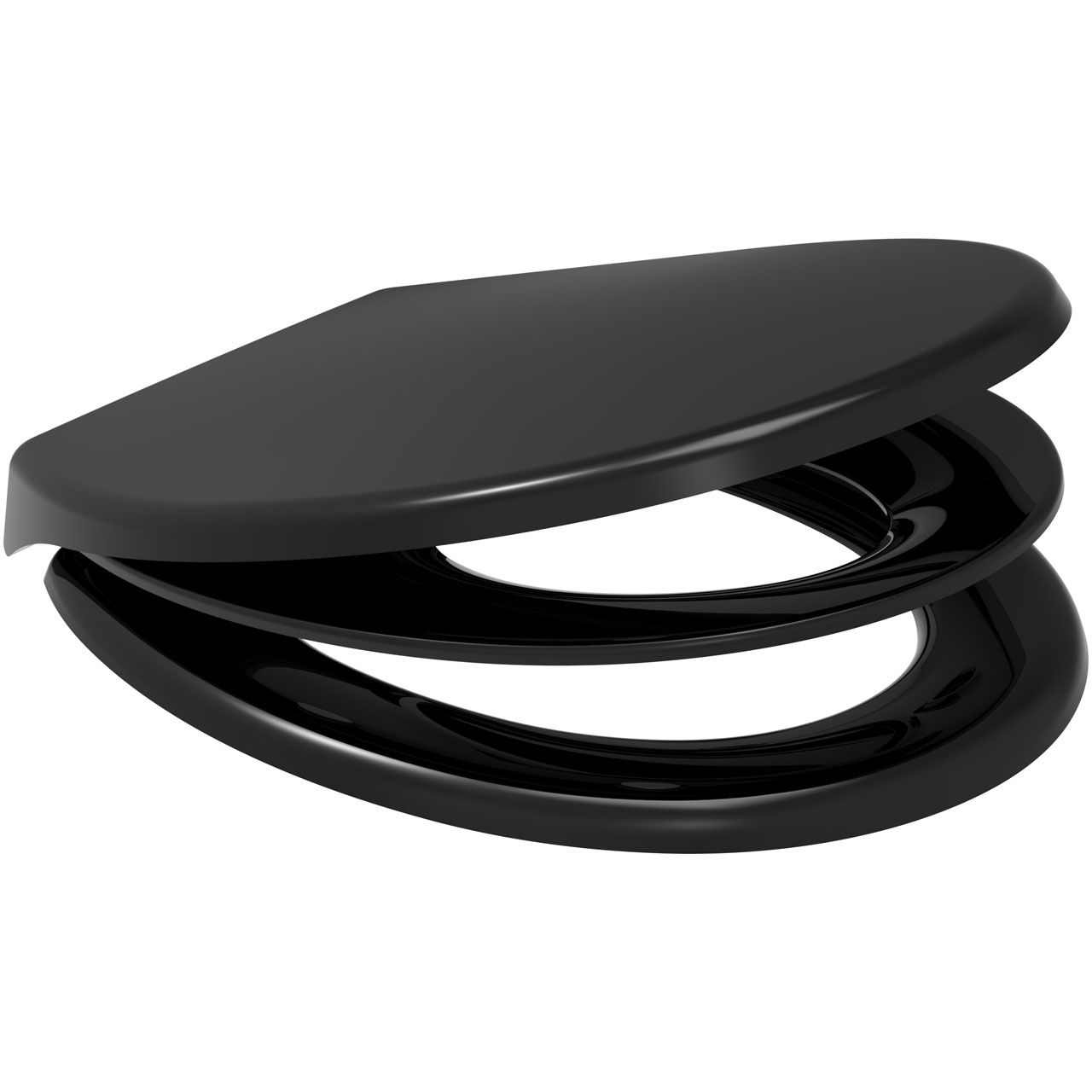 Bemis Black Moulded Wood 5000ART Chicago Toilet Seat UltraFix® , STATITE, 5000ART047 MLDW