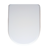 D Shape Slow Close Toilet Seat finished in White with Chrome finish hinge