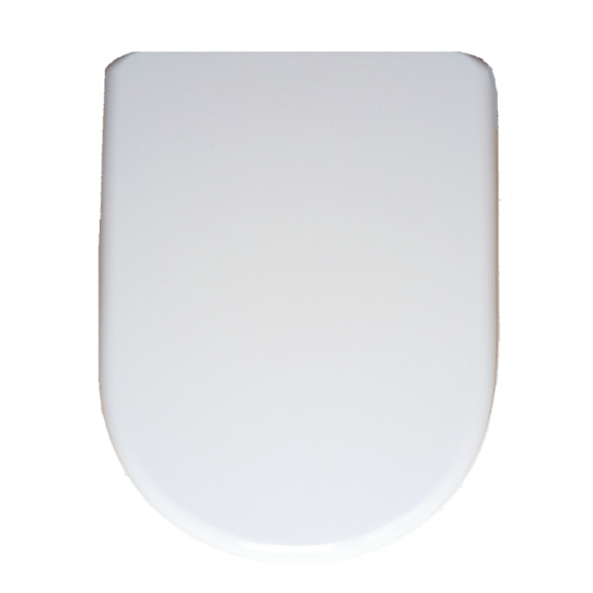 D Shape Slow Close Toilet Seat finished in White with Chrome finish hinge
