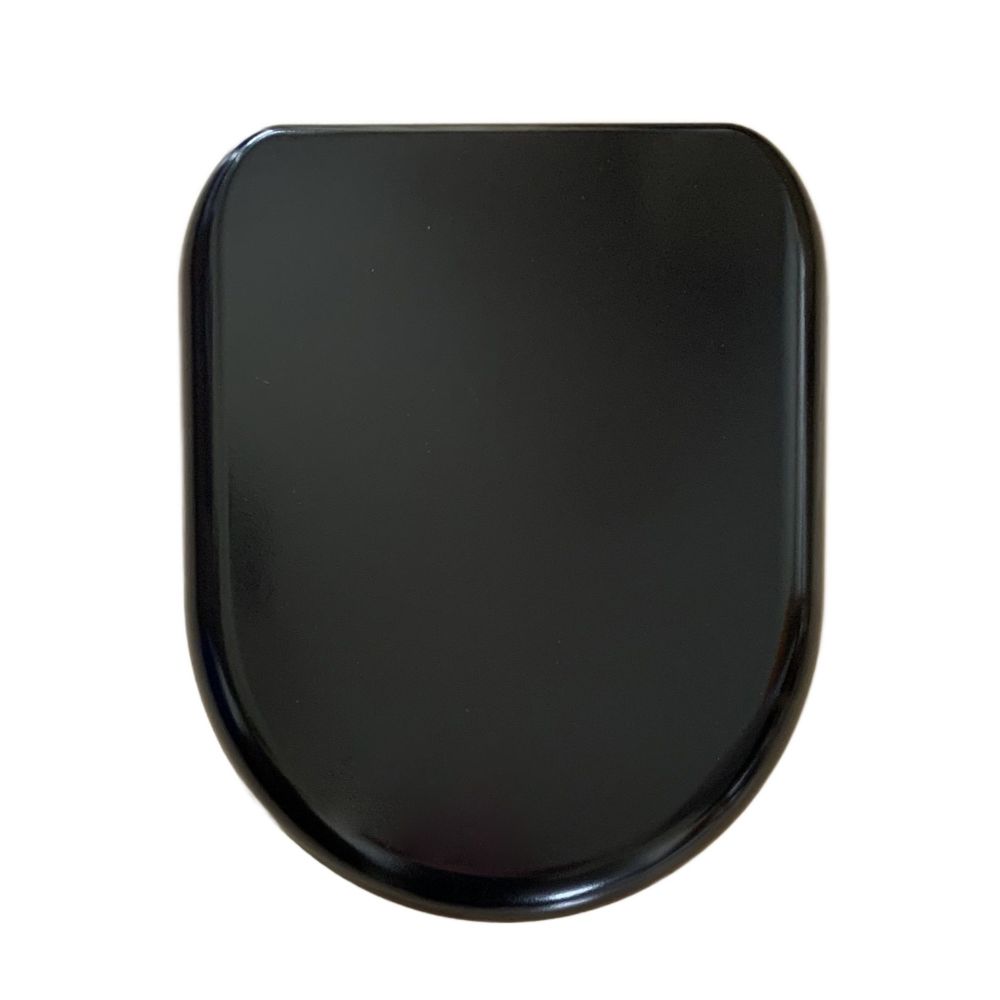 Euroshowers  Black D One Slow Close Quick Release Toilet Seat 375mm width- 