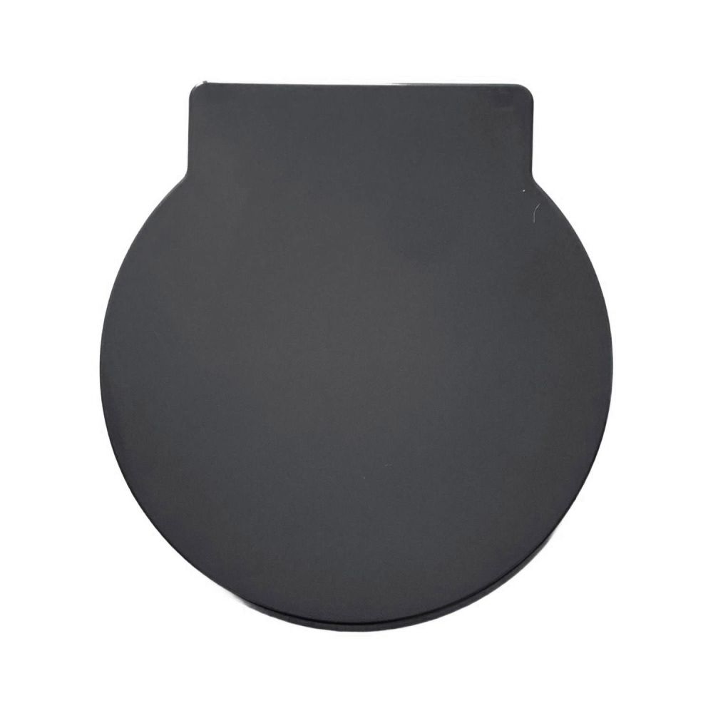 RTS Anthracite Round 420 Long Duroplast Toilet Seat with Chrome fittings