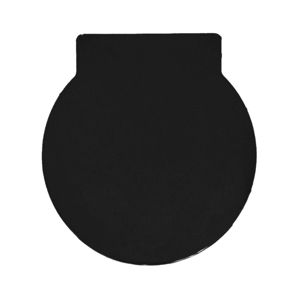 Euroshowers Round 420 Long Black Duroplast Toilet Seat with Chrome fittings