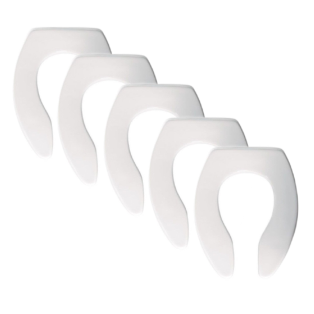5 Pack Commercial Open Seat in formed polypropylene white - 89210